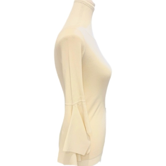 BANANA REPUBLIC Y2k Handkerchief Sleeve statement Sweater in Cream Size XXS - Picture 4 of 5